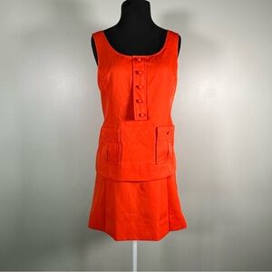 Vintage tomato red Sleeveless 1960s Dress